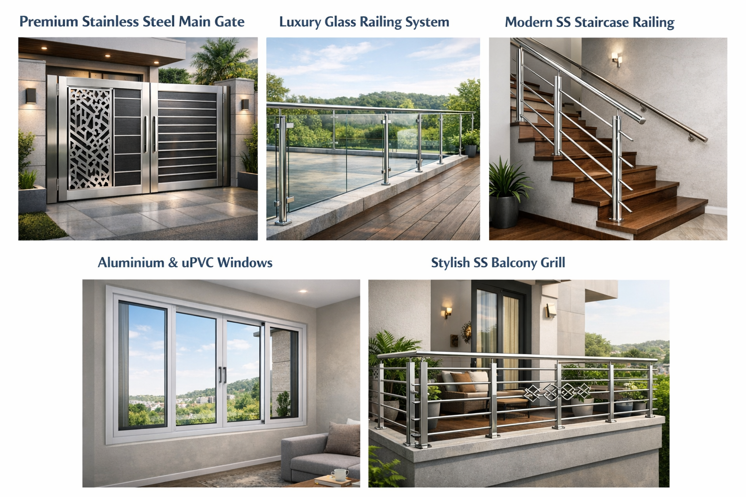 Premium Manufacturer of Steel Gates, Doors, Railings & uPVC Windows, Interior Design in Bihar