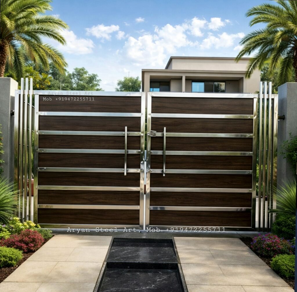 Stainless steel gate design by Aryan Steel Art Bihar