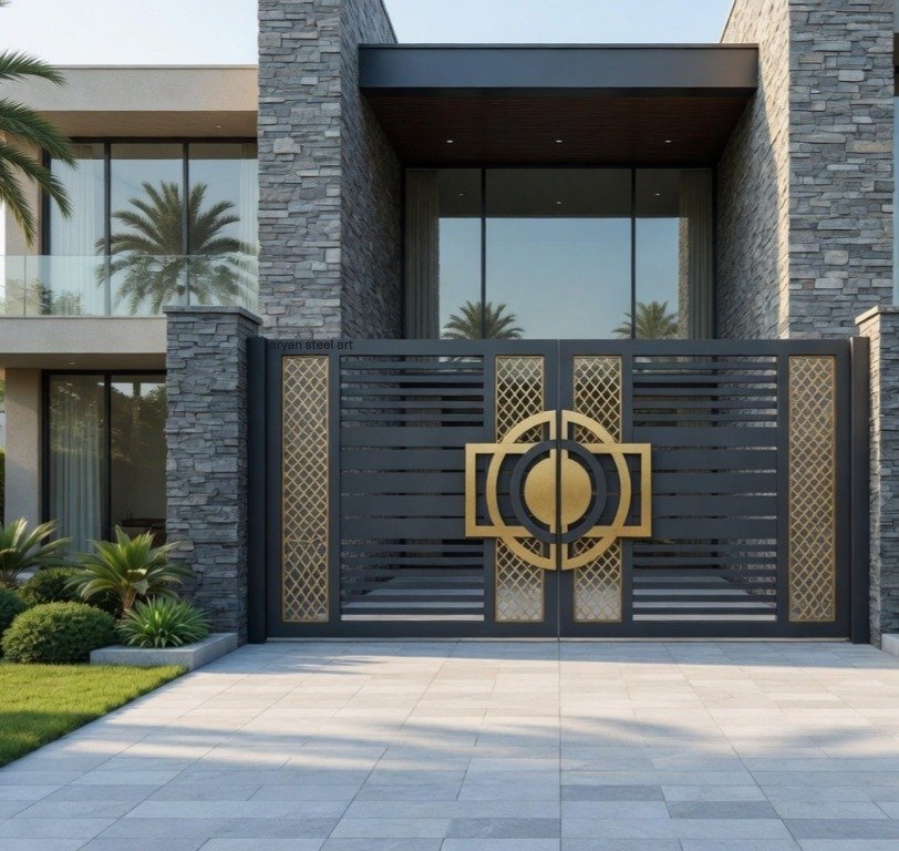 Premium steel door design by Aryan Steel Art for modern home entrance in Bihar”