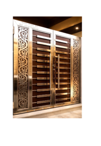 Stainless steel gate design by Aryan Steel Art with modern stylish pattern for home and main entrance