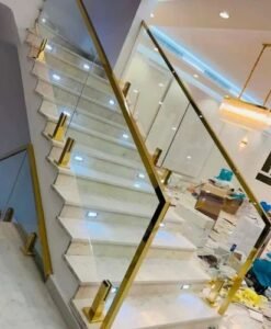 Luxury PVD gold railing with modern designer finish