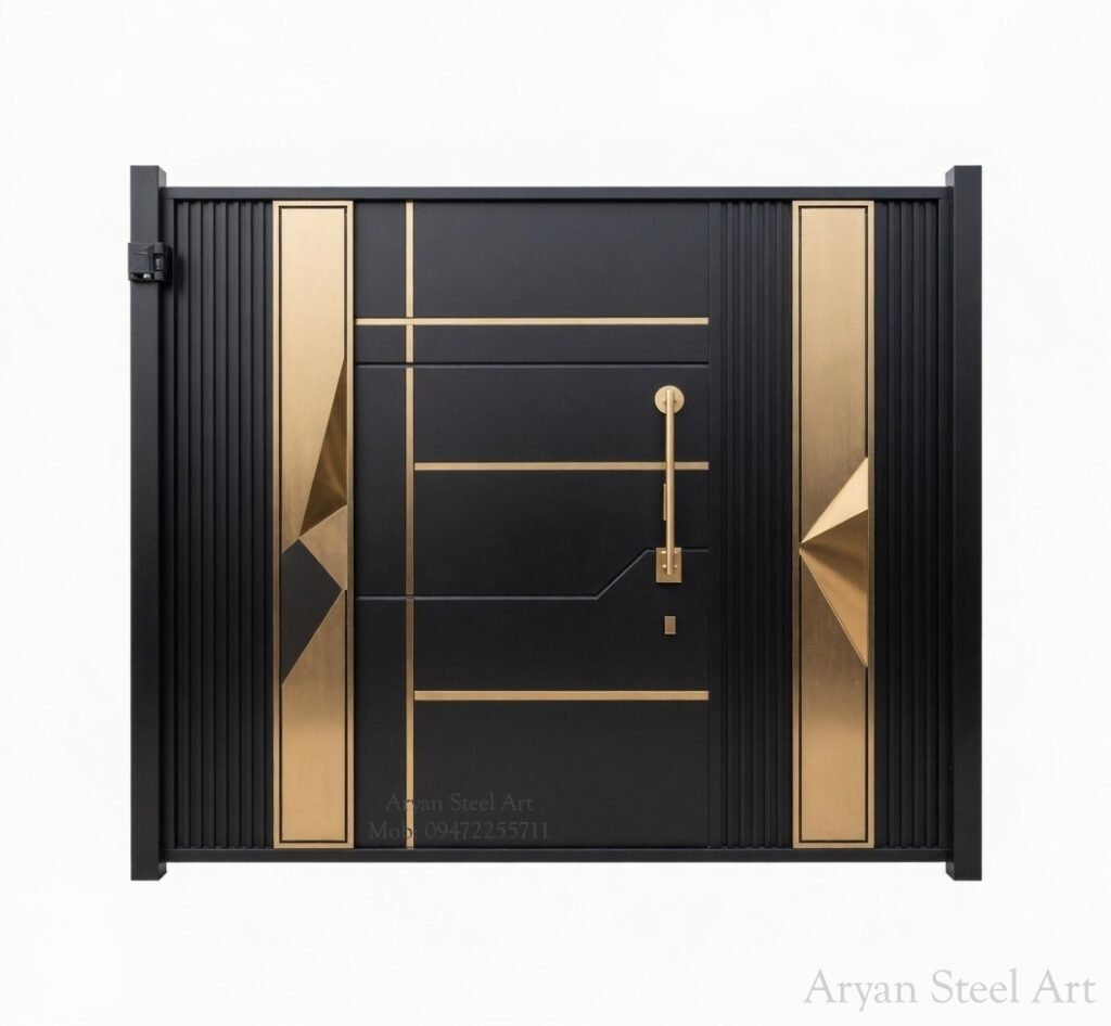 Luxury steel door design for modern home entrance