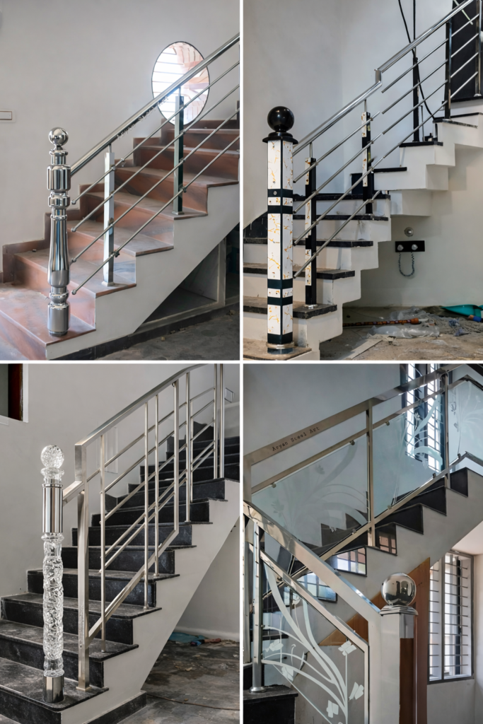 Modern Stainless Steel & Glass Railing Design in Darbhanga, Bihar