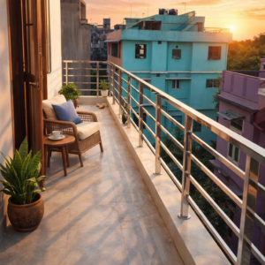 Modern Stainless Steel Balcony Railing Design by Aryan Steel Art