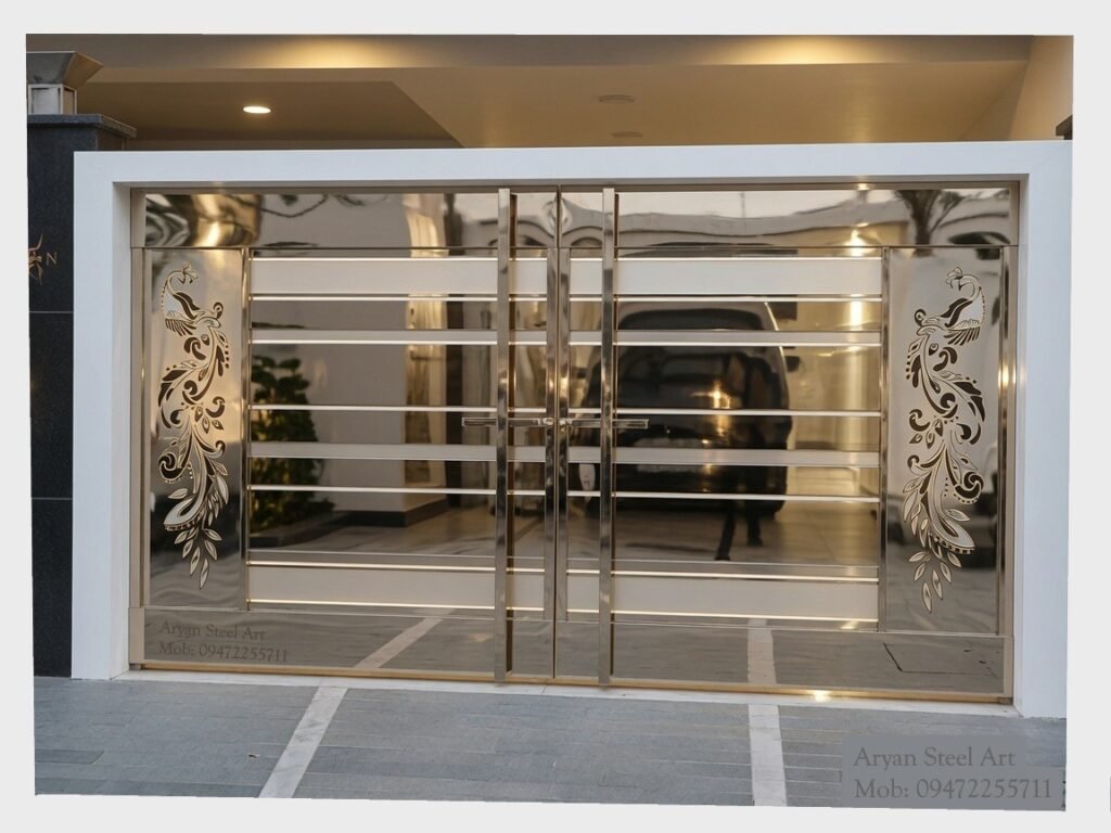 Premium Stainless Steel Main Gate Design for Home and Villa Entrance