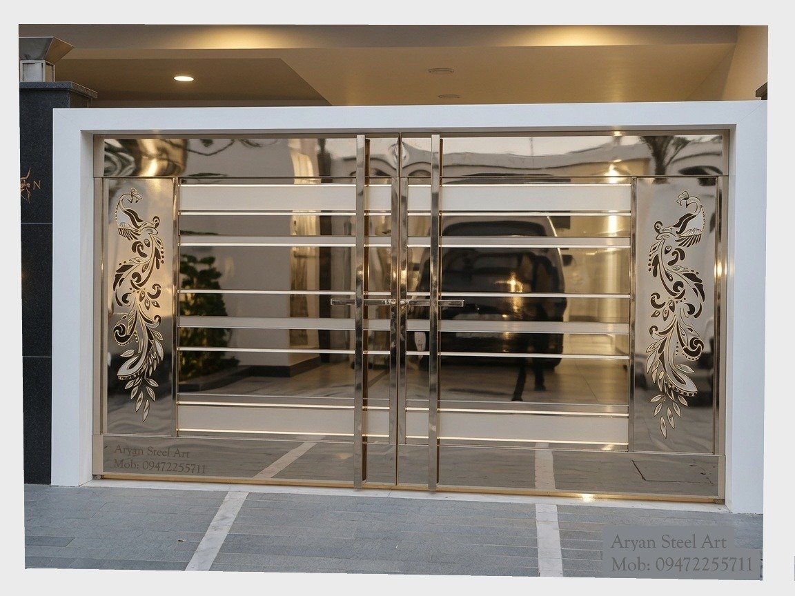 Premium Stainless Steel Main Gate Design for Home and Villa Entrance