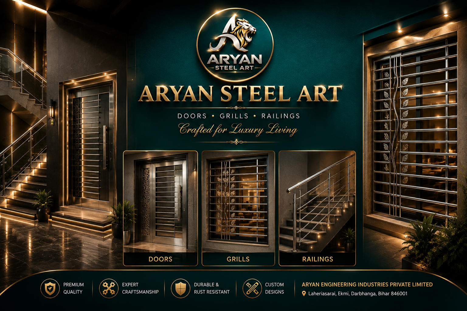 Premium Steel Grill Design for Windows and Doors by Aryan Steel Art Darbhanga Bihar