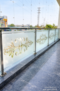 Glass Balcony Railing Design by Aryan Steel Art