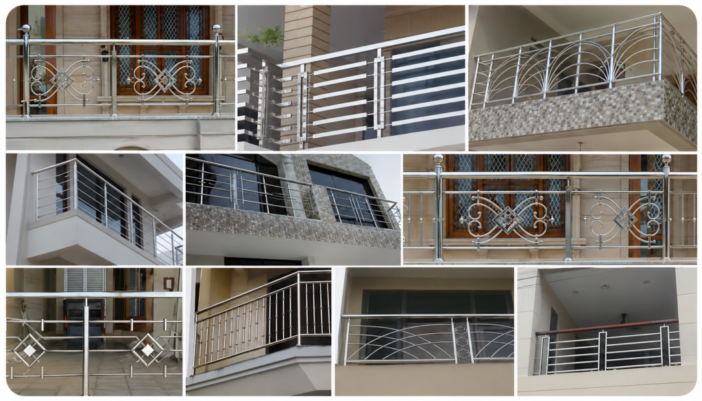 Latest Modern Stainless Steel Railing Design Balcony for Indian Homes