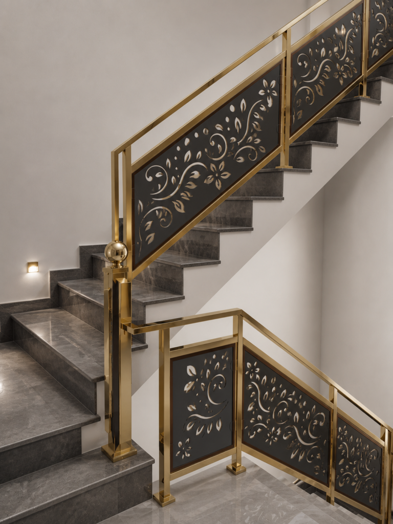 Modern Laser Cut MS Railing Design in Premium Mild Steel by Aryan Steel Art