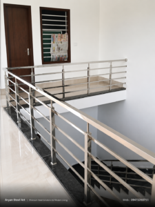 Premium Stainless Steel Balcony Railing Design by Aryan Steel Art
