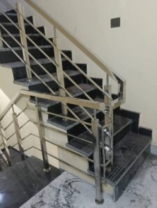 Premium stainless steel railing design for balcony and staircase by Aryan Steel Art