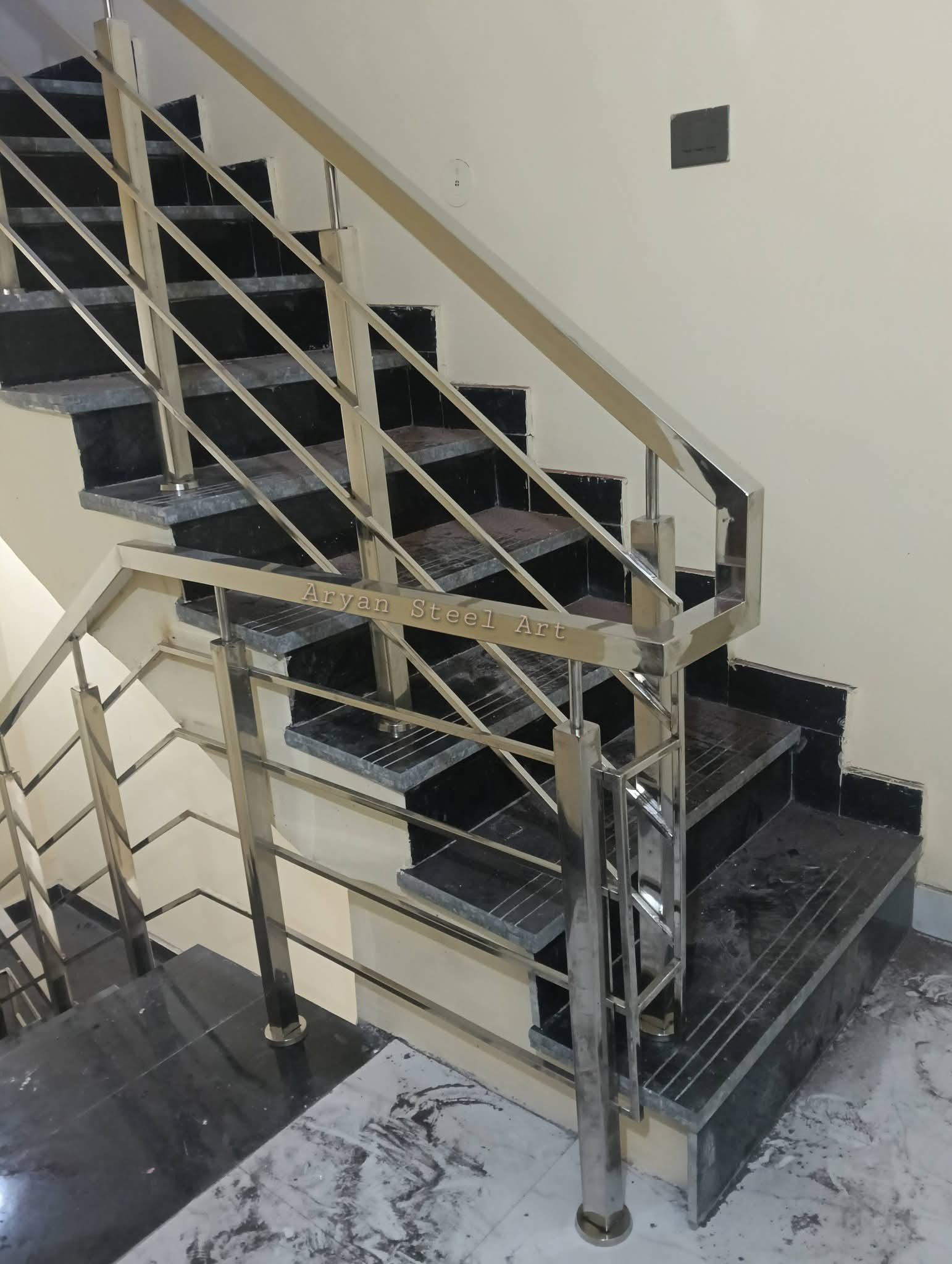 Premium stainless steel railing design for balcony and staircase by Aryan Steel Art