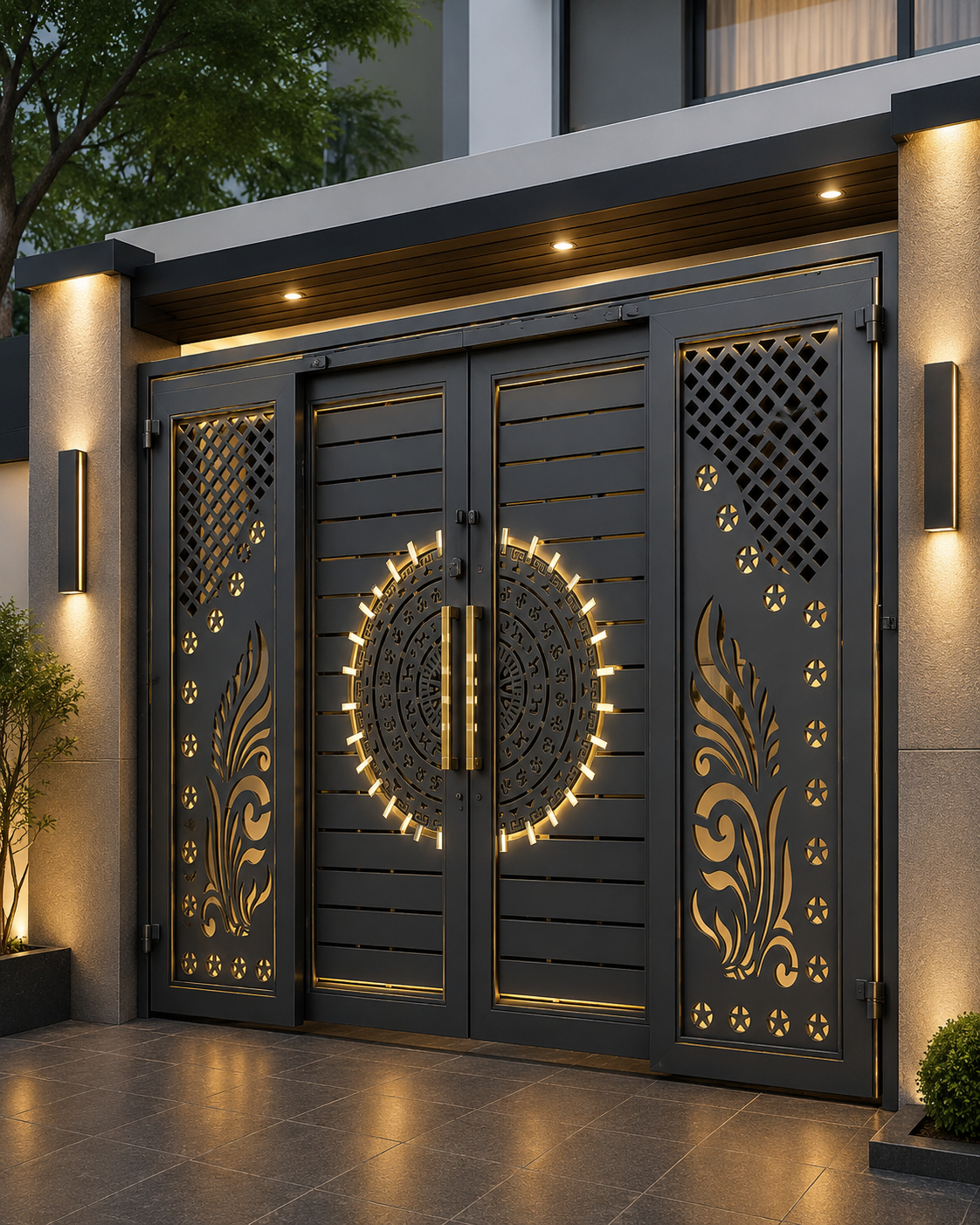 Modern folding gate design for home entrance