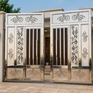 Luxury stainless steel gate design for home by Aryan Steel Art