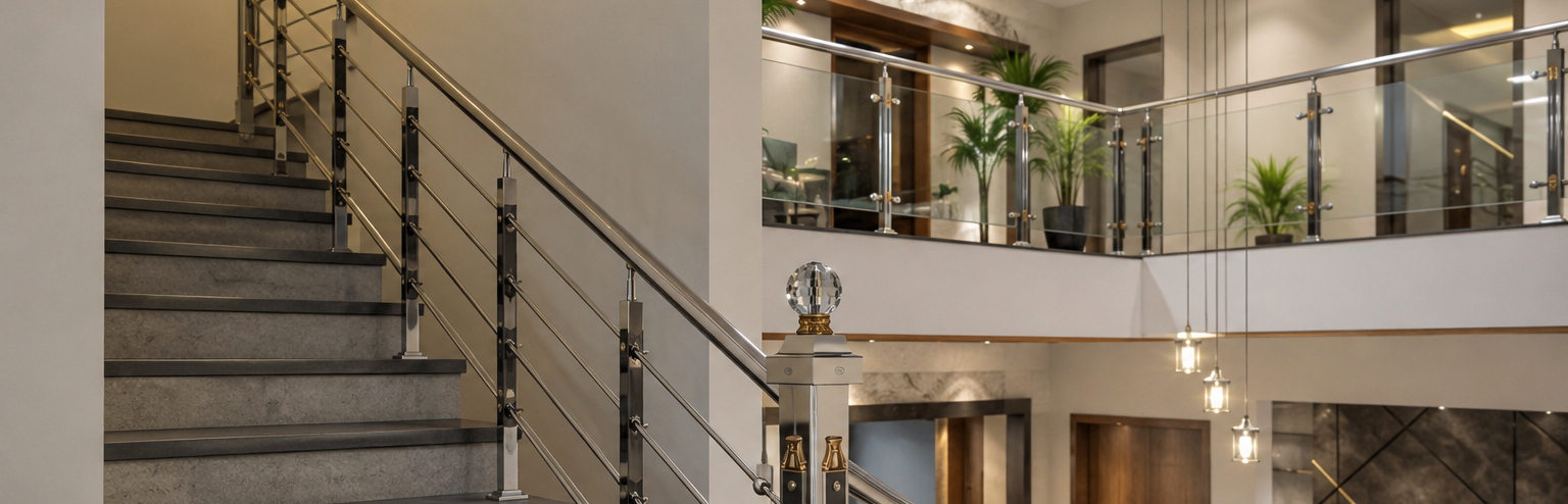 Steel Railing Design: Modern Stair, Staircase & Balcony Ideas