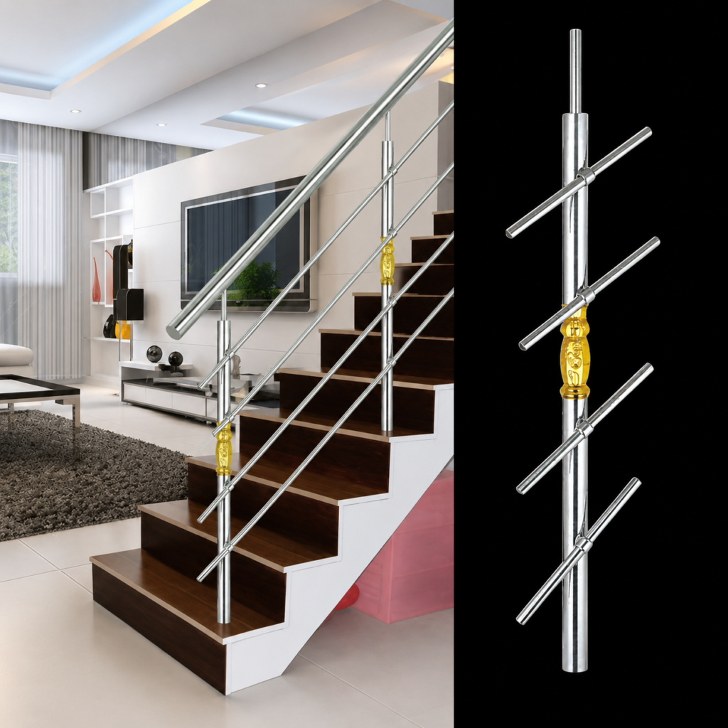 Stainless Steel Acrylic Railing design for staircase