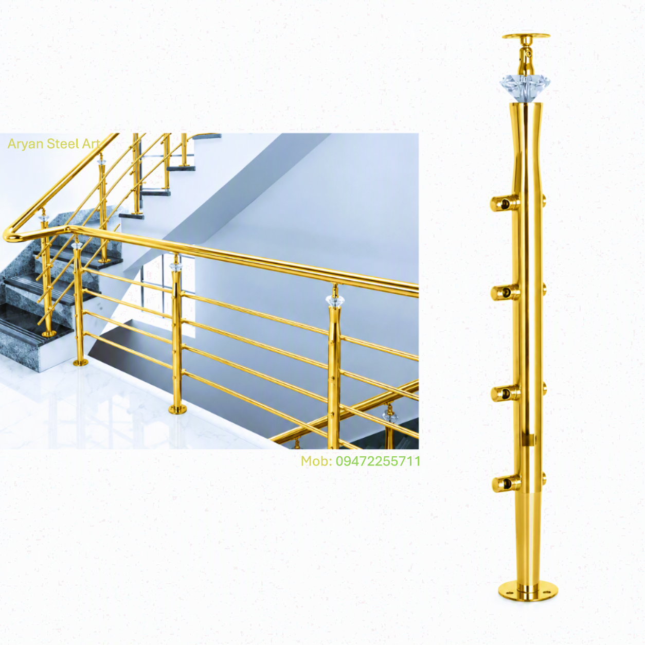 Premium PVD stair railing design for modern interiors.